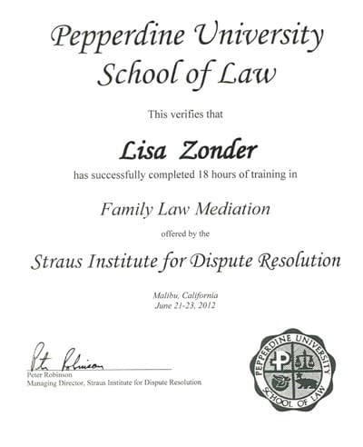 Lisa Zonder Family Law Mediation