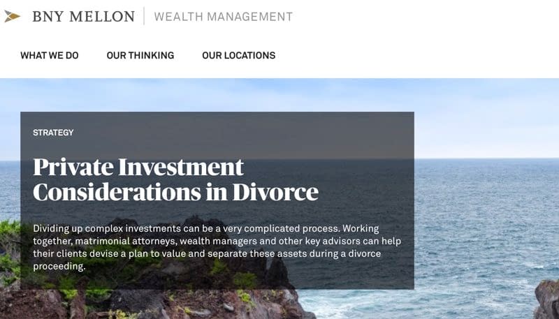 Private Investment Considerations In Divorce